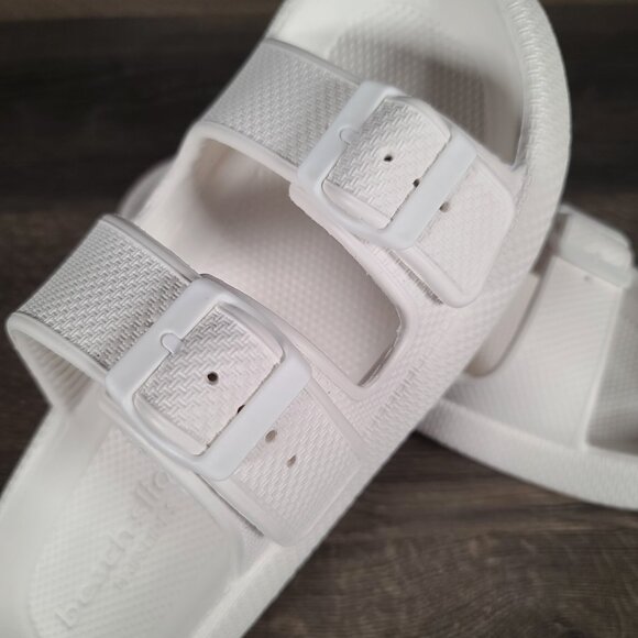 Beach Slides By J/Slides White Eva Double Buckle Sandals Women's 9 M Summer - Picture 8 of 10